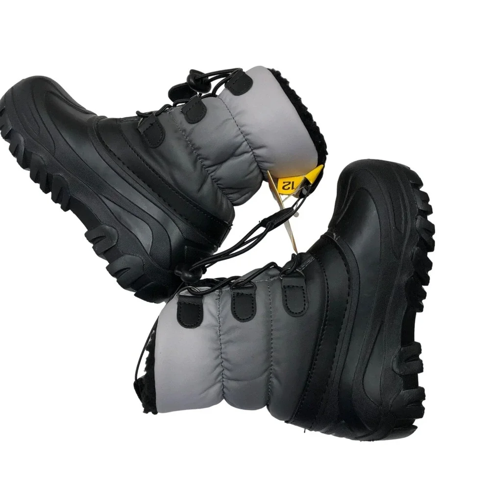 MEMBERS MARK BOYS WINTER FAUR FUR LINED BOOTS 11/12 NEW WITH TAG